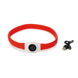 Beeztees Safety Gear Glowy Hondenhalsband (rood)