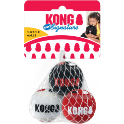 Kong hond Signature Sport balls, small pack à 3 stuks.