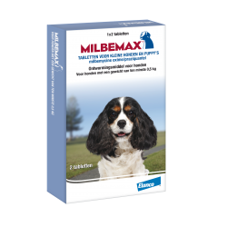 Milbemax Tabletten Kleine Hond/Puppy 0,5-10kg 2 stuks 